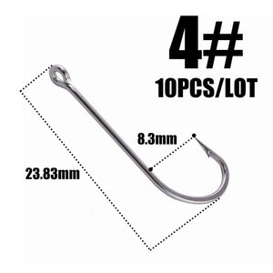 10pcs 50286 Sea Hook Pint Hook with Eyes Stainless black Big Extra Long Shank Fishing Hooks  owner