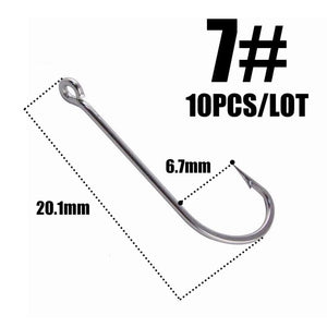 10pcs 50286 Sea Hook Pint Hook with Eyes Stainless black Big Extra Long Shank Fishing Hooks  owner