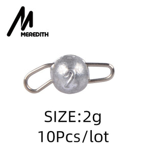 MEREDITH 10 Pcs/lot Fishing Cheburashka Lead Sinker Fishing Accesories Jig Head Lead Bullet Weights Soft Lure Texas Group 2g-18g