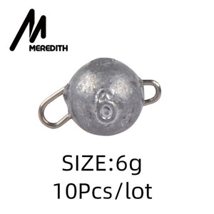 MEREDITH 10 Pcs/lot Fishing Cheburashka Lead Sinker Fishing Accesories Jig Head Lead Bullet Weights Soft Lure Texas Group 2g-18g