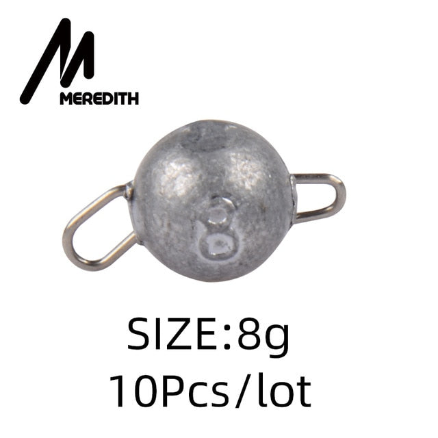 MEREDITH 10 Pcs/lot Fishing Cheburashka Lead Sinker Fishing Accesories Jig Head Lead Bullet Weights Soft Lure Texas Group 2g-18g