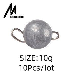 MEREDITH 10 Pcs/lot Fishing Cheburashka Lead Sinker Fishing Accesories Jig Head Lead Bullet Weights Soft Lure Texas Group 2g-18g
