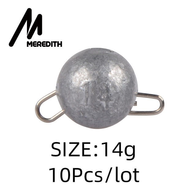 MEREDITH 10 Pcs/lot Fishing Cheburashka Lead Sinker Fishing Accesories Jig Head Lead Bullet Weights Soft Lure Texas Group 2g-18g