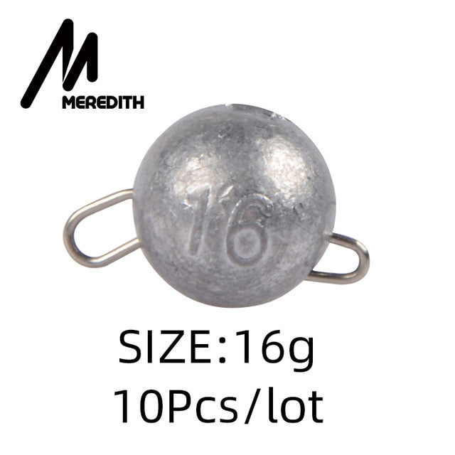 MEREDITH 10 Pcs/lot Fishing Cheburashka Lead Sinker Fishing Accesories Jig Head Lead Bullet Weights Soft Lure Texas Group 2g-18g