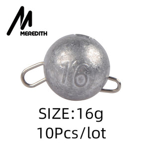 MEREDITH 10 Pcs/lot Fishing Cheburashka Lead Sinker Fishing Accesories Jig Head Lead Bullet Weights Soft Lure Texas Group 2g-18g
