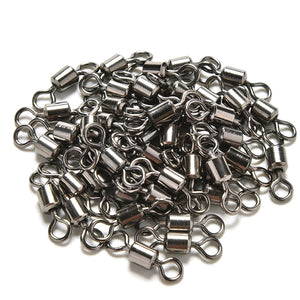 100Pcs Ball Bearing Swivel Solid Rings Fish Connector Round 8 Shape Eye Rolling Swivels Rig Sea Carp Fishing Tools #22