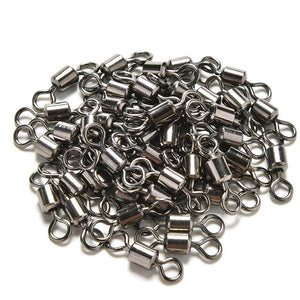 100Pcs Ball Bearing Swivel Solid Rings Fish Connector Round 8 Shape Eye Rolling Swivels Rig Sea Carp Fishing Tools #22