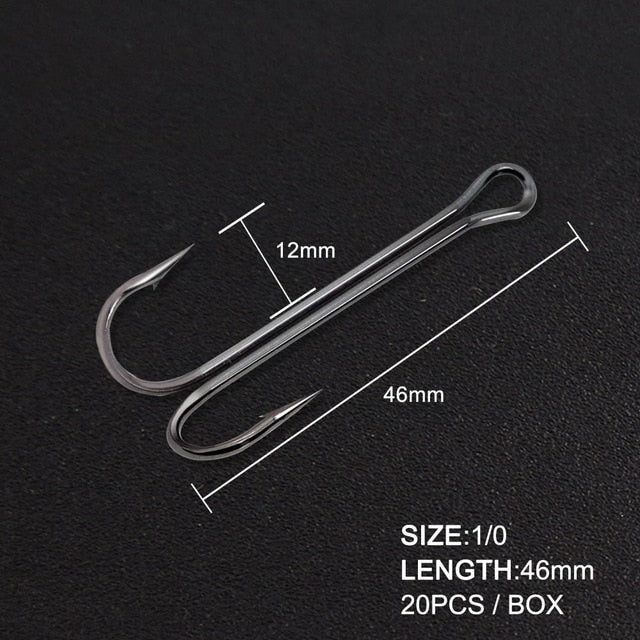 Hunthouse 2020 new fishing hooks Double Hook long high carbon steel fishing tackle different sizes equiped with soft lure