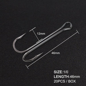 Hunthouse 2020 new fishing hooks Double Hook long high carbon steel fishing tackle different sizes equiped with soft lure