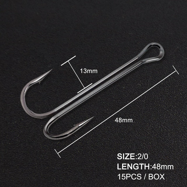 Hunthouse 2020 new fishing hooks Double Hook long high carbon steel fishing tackle different sizes equiped with soft lure