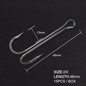 Hunthouse 2020 new fishing hooks Double Hook long high carbon steel fishing tackle different sizes equiped with soft lure