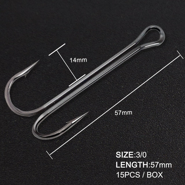 Hunthouse 2020 new fishing hooks Double Hook long high carbon steel fishing tackle different sizes equiped with soft lure
