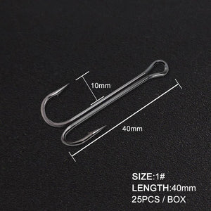 Hunthouse 2020 new fishing hooks Double Hook long high carbon steel fishing tackle different sizes equiped with soft lure
