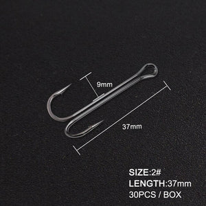 Hunthouse 2020 new fishing hooks Double Hook long high carbon steel fishing tackle different sizes equiped with soft lure