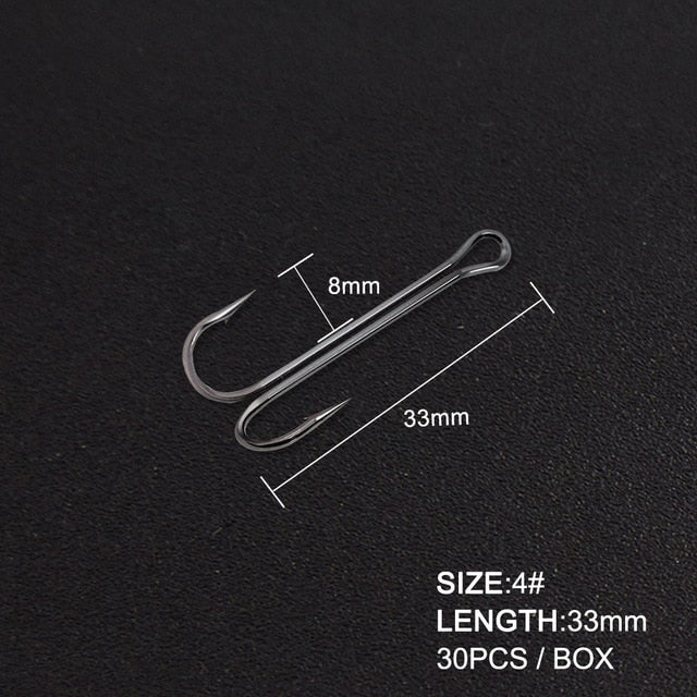 Hunthouse 2020 new fishing hooks Double Hook long high carbon steel fishing tackle different sizes equiped with soft lure