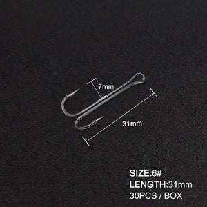 Hunthouse 2020 new fishing hooks Double Hook long high carbon steel fishing tackle different sizes equiped with soft lure