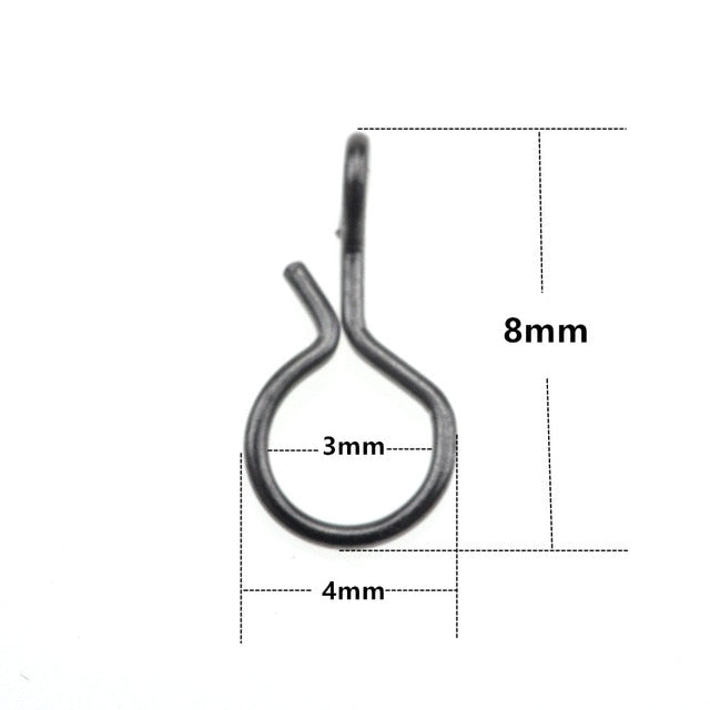 Rompin 100pcs/bag Fly Fishing Snap Quick change connect snap for Flies Hook & Lures Black Color High Carbon Steel Tackle