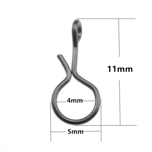 Rompin 100pcs/bag Fly Fishing Snap Quick change connect snap for Flies Hook & Lures Black Color High Carbon Steel Tackle
